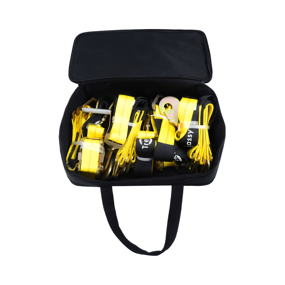 Auto-Zurrgurt mit Karabinerhaken – Lasso-Stil – 5,1 cm x 243,8 cm – 4er-Pack – klassisches Gelb – 3.300 Pfund sichere Arbeitslast