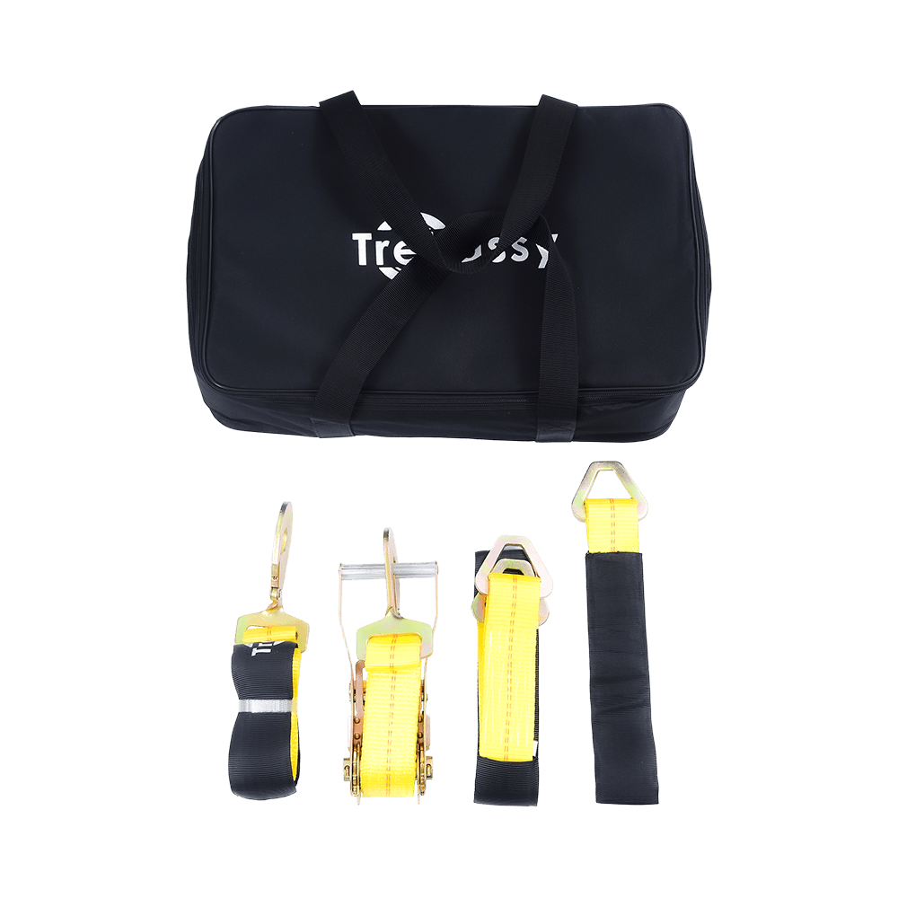 Auto-Zurrgurt mit Karabinerhaken – Lasso-Stil – 5,1 cm x 243,8 cm – 4er-Pack – klassisches Gelb – 3.300 Pfund sichere Arbeitslast
