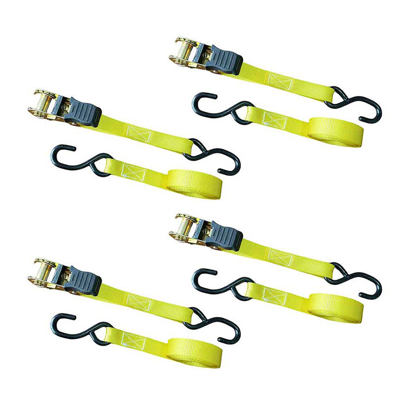 1'' x 15' mehrfarbiger Ratschengurt mit Daumengriff und vinylbeschichteten S-Haken