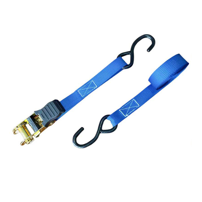 1'' x 15' mehrfarbiger Ratschengurt mit Daumengriff und vinylbeschichteten S-Haken
