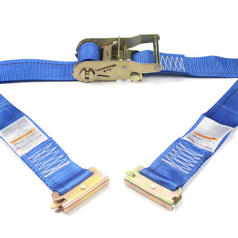 Der 2-Zoll-E-Track-Ratschengurt (blau)