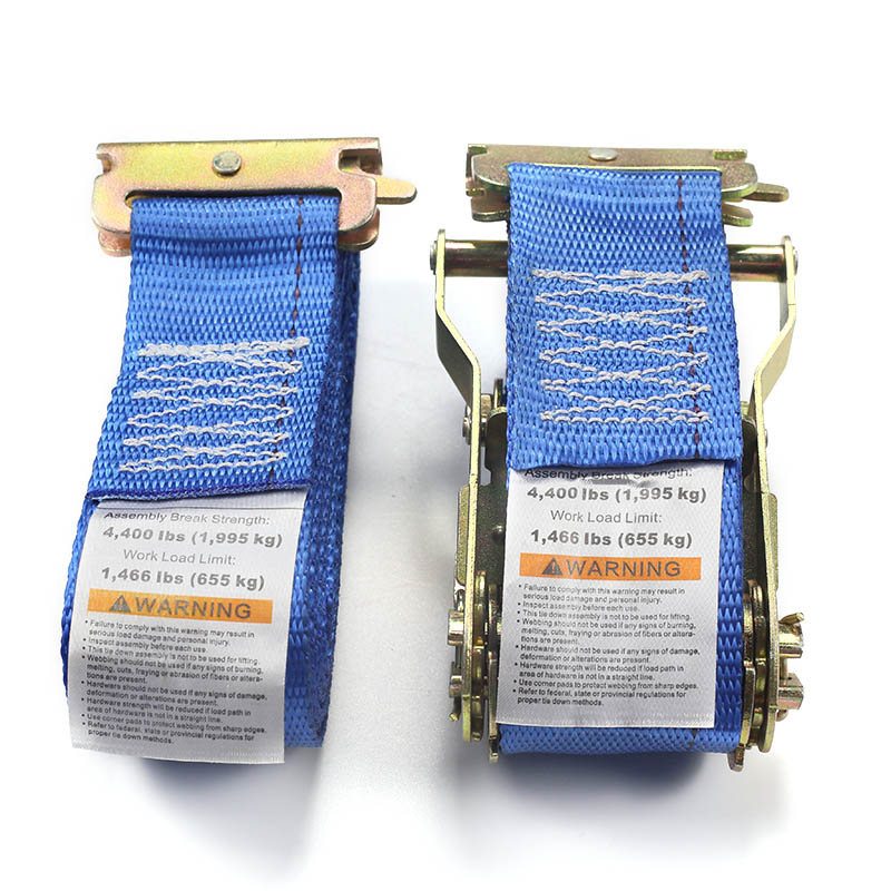 Der 2-Zoll-E-Track-Ratschengurt (blau)