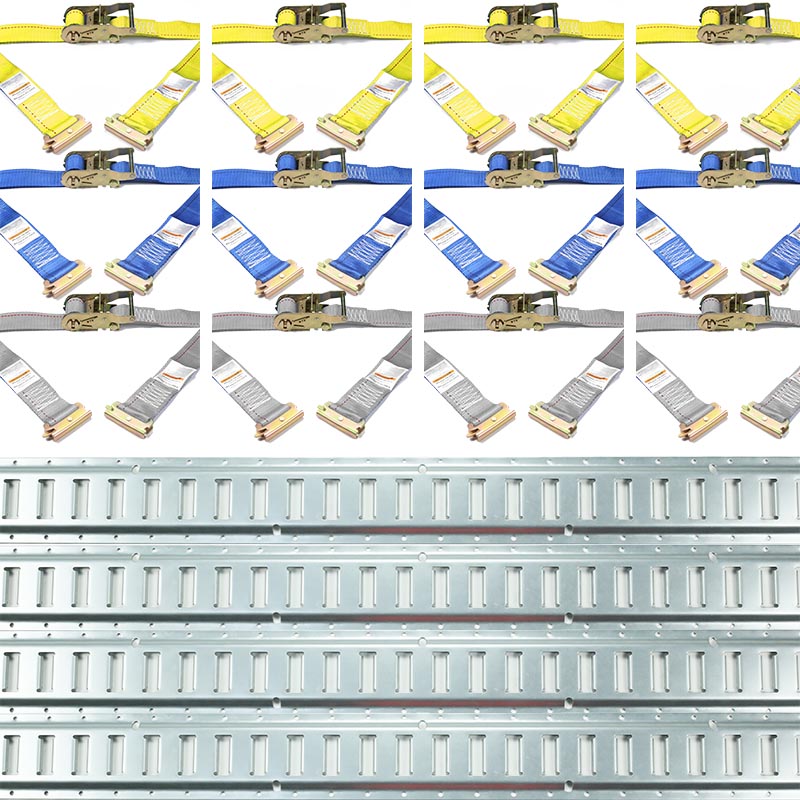 Das 4er-Pack 5FT verzinkter Schienen-Ratschengurte E-Track-Kit